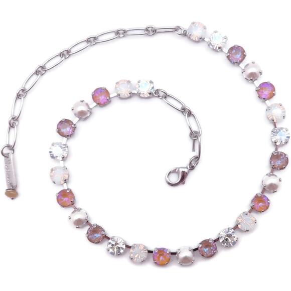 Mariana Butter Pecan Coco Brown Moonlight White Crystal Silver Necklace 1153 NWT - Picture 3 of 3